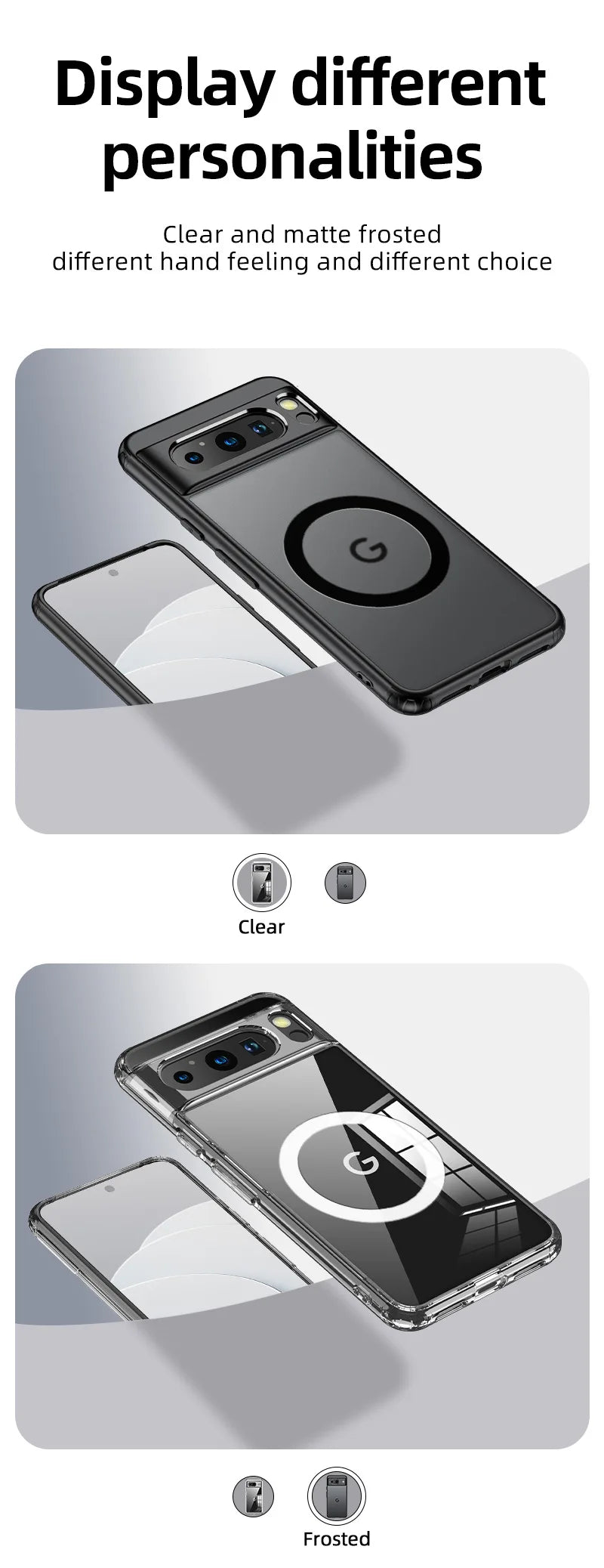 Google Pixel Case | Magnetic Half-Wrapped Protective Cover for Daily Use