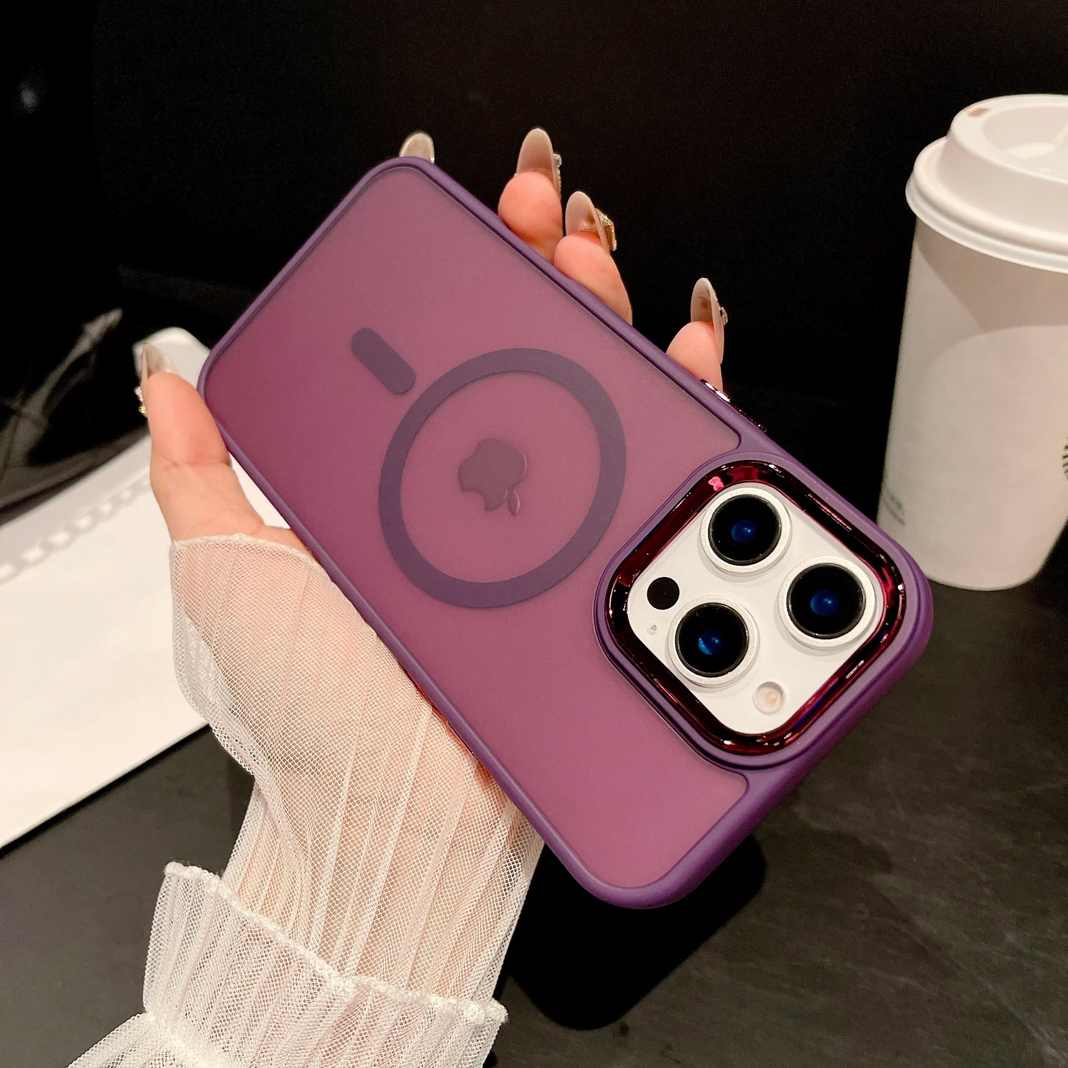 Translucent Matte Magnetic Case for iPhone 12–17 Series | MagSafe Compatible Camera Protection Cover