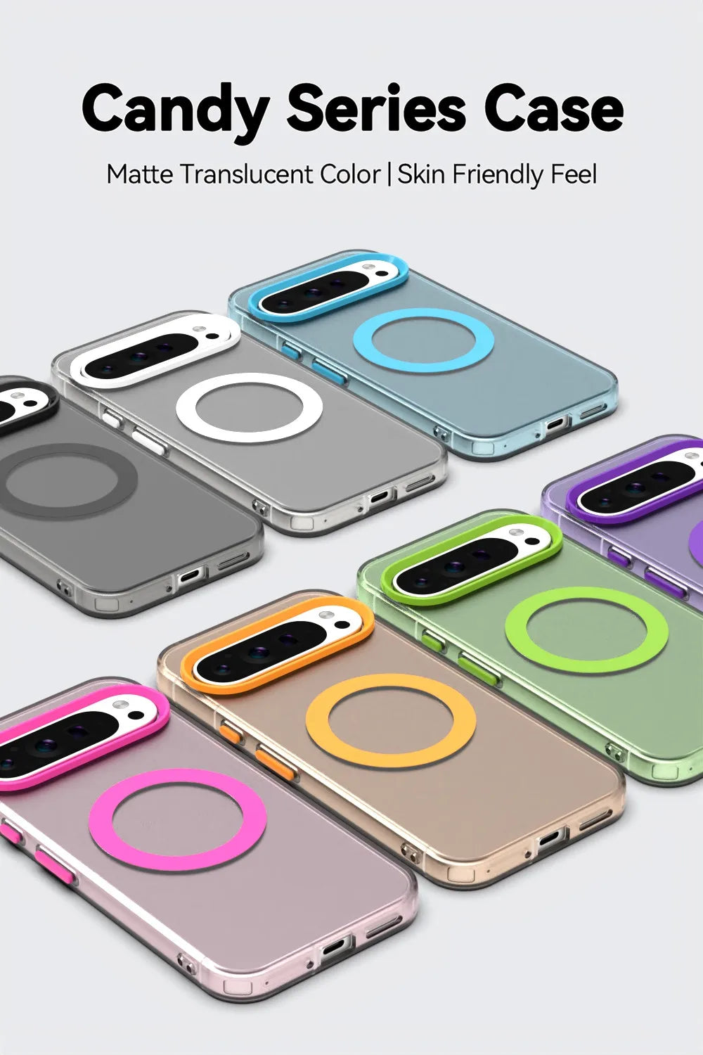 Google Pixel 8 / 8A / 8 Pro / 9 / 9A / 9 Pro XL Case | Matte Clear Magnetic MagSafe Shockproof Frosted Armor Cover