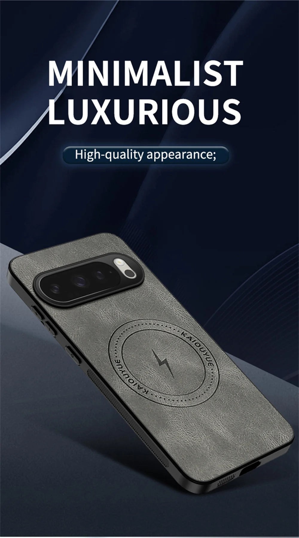 Google Pixel Luxury Classic PU Leather Magnetic Full-Coverage Magsafe Case