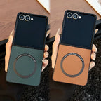 Samsung Galaxy Z Flip 7 Case | Luxury PU Magnetic Full-Coverage Wireless Charging Protective Cover