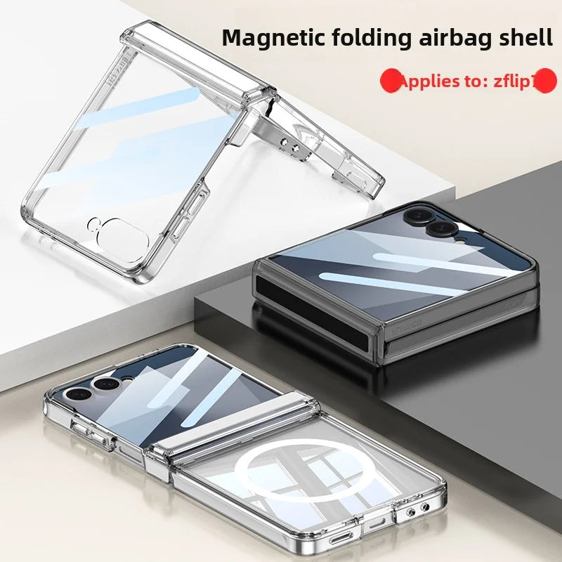 Soft Silicone Full-Coverage Case for Samsung Galaxy Z Flip 7 | Airbag, Magnetic & Magsafe Compatible