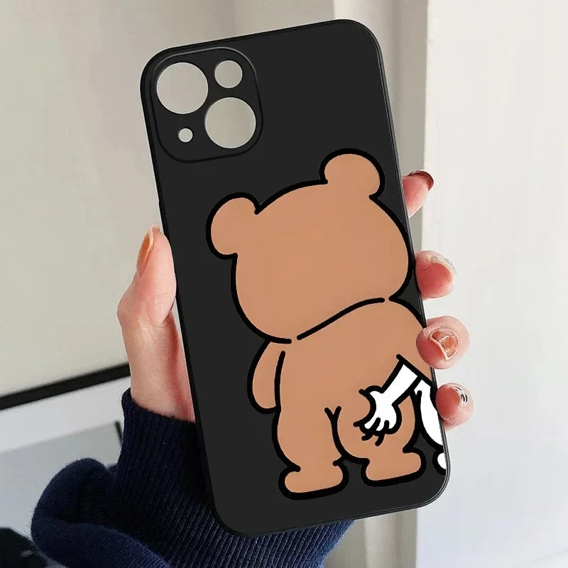 Full-Coverage Cartoon & Animal Silicone Phone Case | Shockproof & Water-Resistant for iPhone