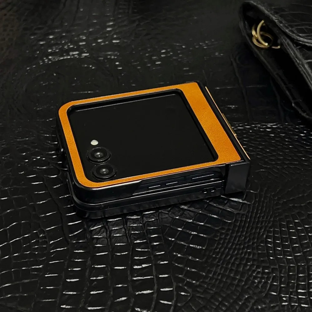 Samsung Galaxy Z Flip 7 Case | Luxury PU Leather Full-Coverage Magnetic Case