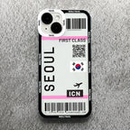 Plane Ticket Travel iPhone Case | Customizable Full-Coverage Shockproof Soft Silicone Cover