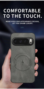Google Pixel Luxury Classic PU Leather Magnetic Full-Coverage Magsafe Case