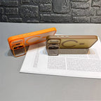 Translucent Matte Phone Case for iPhone 11–17 Series | MagSafe Compatible Camera Stand & Lens Glass Protector