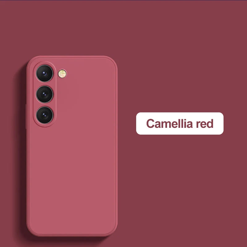 Square Liquid Silicone Soft Case for Samsung Galaxy S22-S25 Ultra | Washable & Lightweight Half-Wrapped Cover