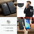 Retro PU Leather Wallet Phone Case | Magnetic Flip, Card & Cash Slot, Shockproof for iPhone
