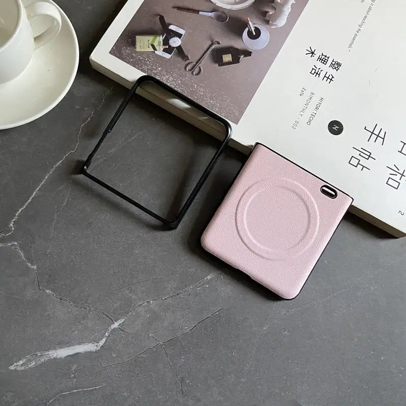 Luxury PU Leather Case for Samsung Galaxy Z Flip 7 | Magnetic & Wireless Charging Compatible