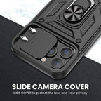 Magnetic Dual-Layer Phone Case with Ring & Kickstand | Anti-Scratch & Dustproof for iPhone