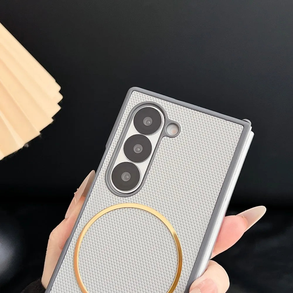 Samsung Galaxy Z Fold 7 Case | Luxury PU Matte Full-Coverage Magnetic Wireless Charging Protective Cover