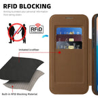 Magnetic Flip Wallet iPhone Case | RFID Blocking, Shockproof & Card Holder