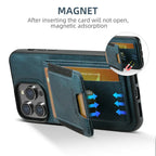 Magnetic Flip Wallet Phone Case with Card & Cash Slots | Kickstand & Shockproof for iPhone 16 Series