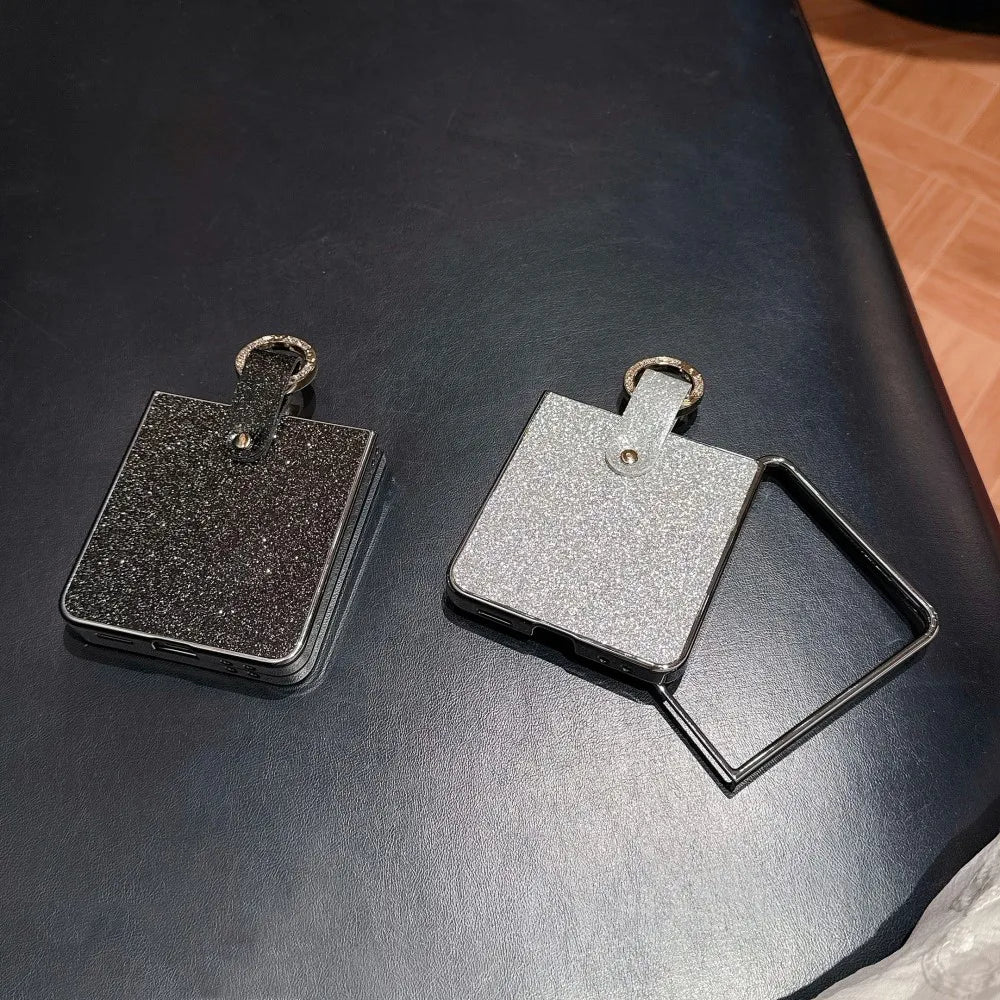 Samsung Galaxy Z Flip 7 / Z Flip 7 FE Case | Shimmering Glitter Full-Coverage Protective Ring Back Cover