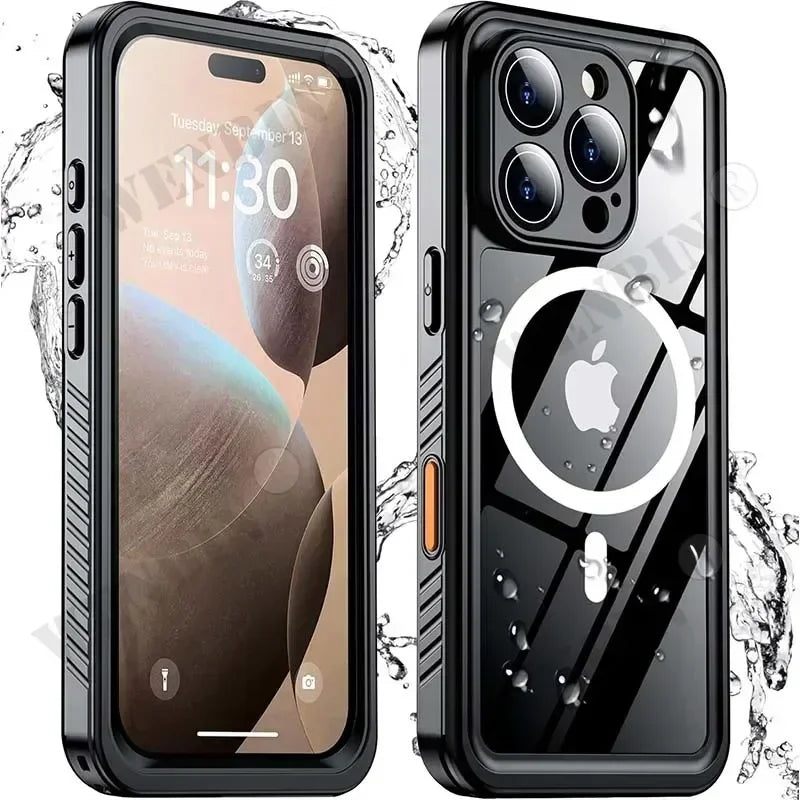 Full-Coverage Magnetic Shockproof iPhone Case | Dual-Layer, Waterproof & Scratch-Resistant Protection