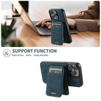 2-in-1 Detachable Magnetic Leather Wallet Case | Shockproof & Wireless Charging Compatible for iPhone