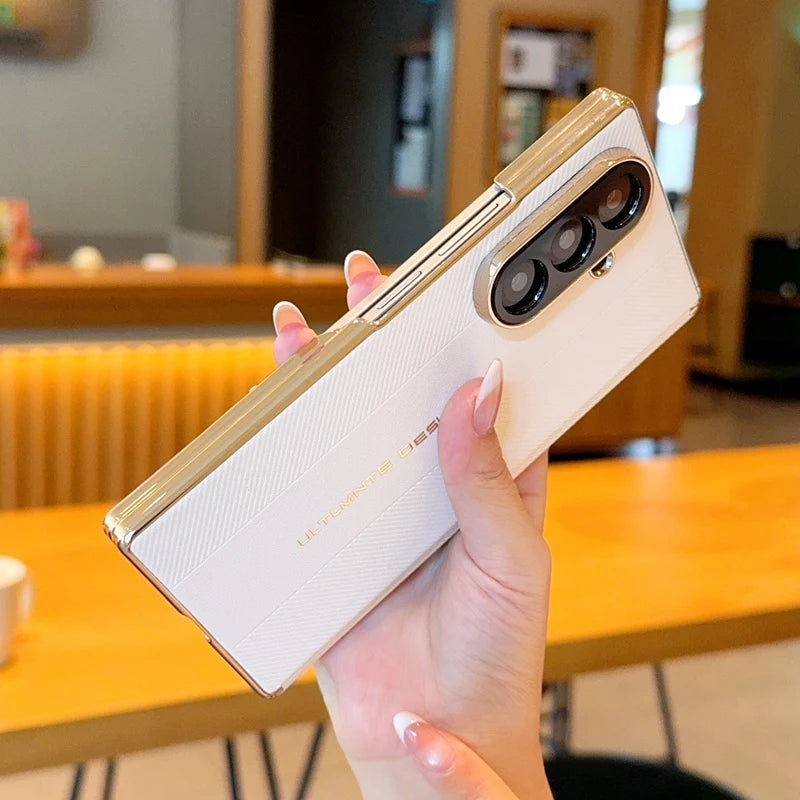 Samsung Galaxy Z Fold 7 Case | Luxury Plating Hard PU Full-Coverage Protective Back Cover