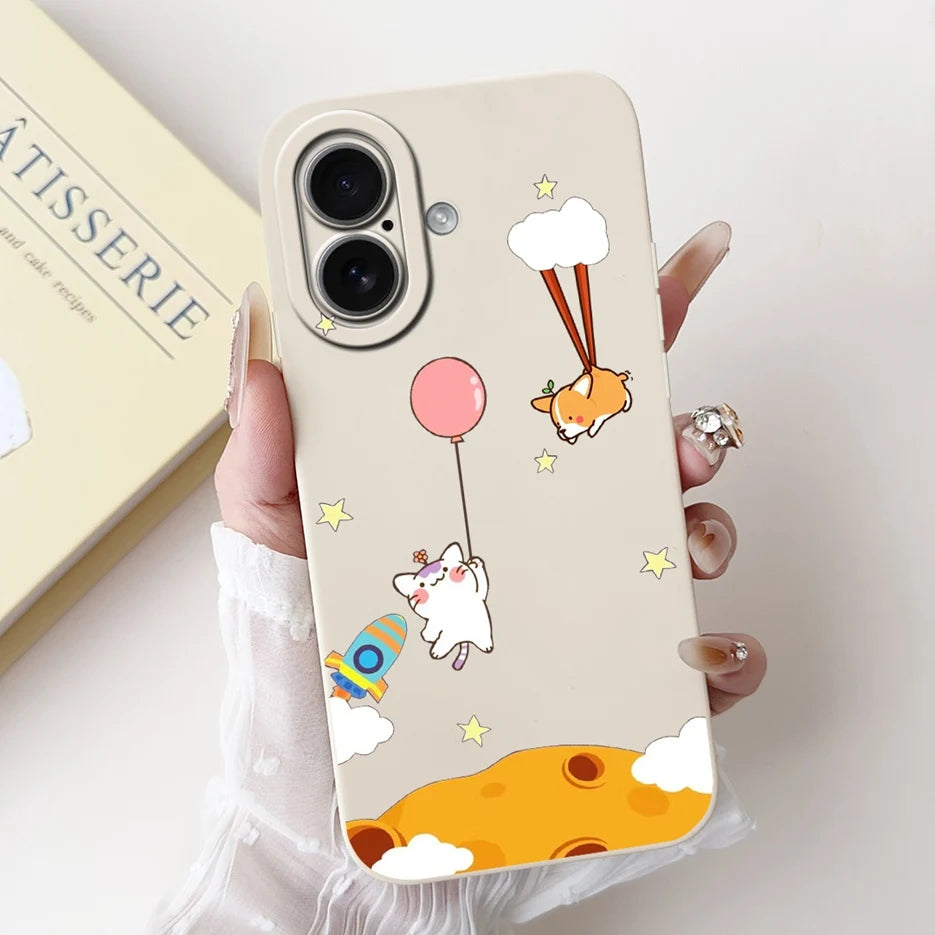 iPhone 17 Series Cartoon Silicone Case | Shockproof, Anti-Fingerprint & Lightweight Pouch Cover