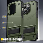 Heavy-Duty Full-Coverage iPhone Case with Kickstand | Dual-Layer, Anti-Scratch & Non-Slip Protection