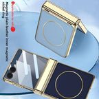 Samsung Galaxy Z Flip 7 Case | Luxury PU Leather Magnetic Full-Coverage Protective Back Cover