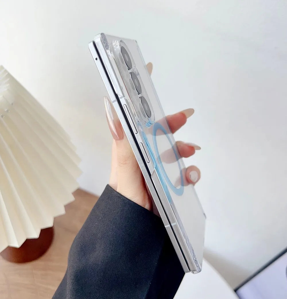 Samsung Galaxy Z Fold 7 Case | Hard Transparent Magnetic Full-Coverage Protective Back Cover