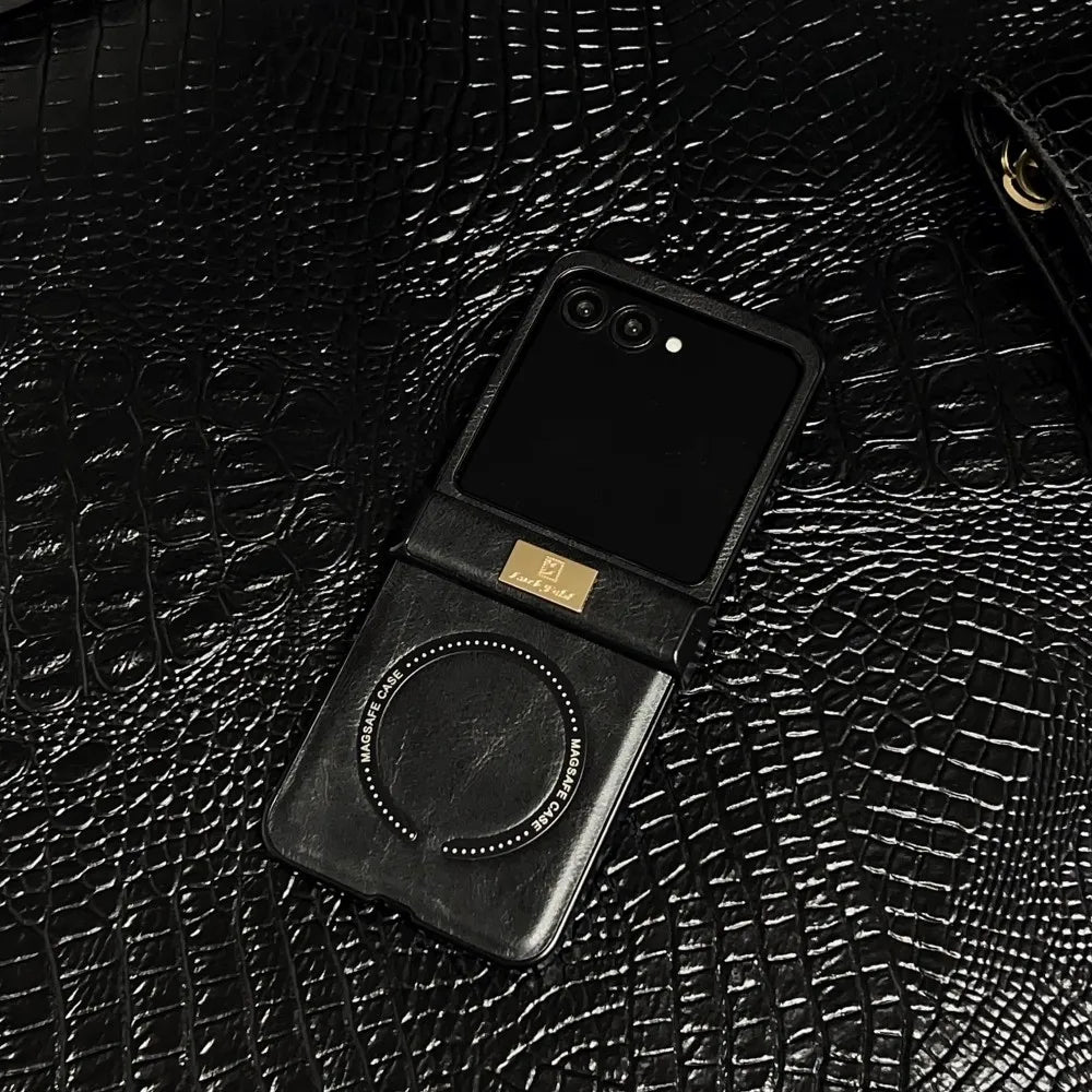 Samsung Galaxy Z Flip 7 Case | Luxury PU Leather Full-Coverage Magnetic Case