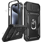 Full-Coverage iPhone Case with Ring & Kickstand | Anti-Fingerprint & Dustproof Protection