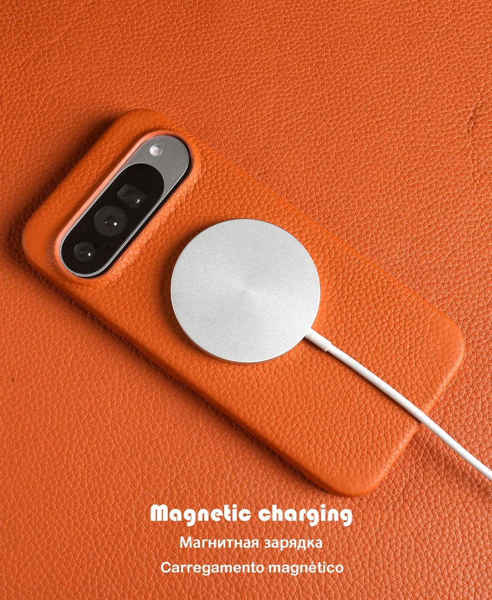 Google Pixel Full-Coverage Genuine Leather Magnetic Magsafe Case