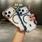 Cute Panda Magnetic Transparent Phone Case for iPhone 12–17 Series | MagSafe Compatible Clear Soft Cover