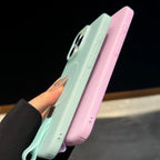 Luxury Candy Wrist Strap Case for iPhone 12–17 Series | MagSafe Compatible Hard PC Protector Cover