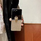 Samsung Galaxy Z Flip 7 / Z Flip 7 FE Case | Shimmering Glitter Full-Coverage Protective Ring Back Cover