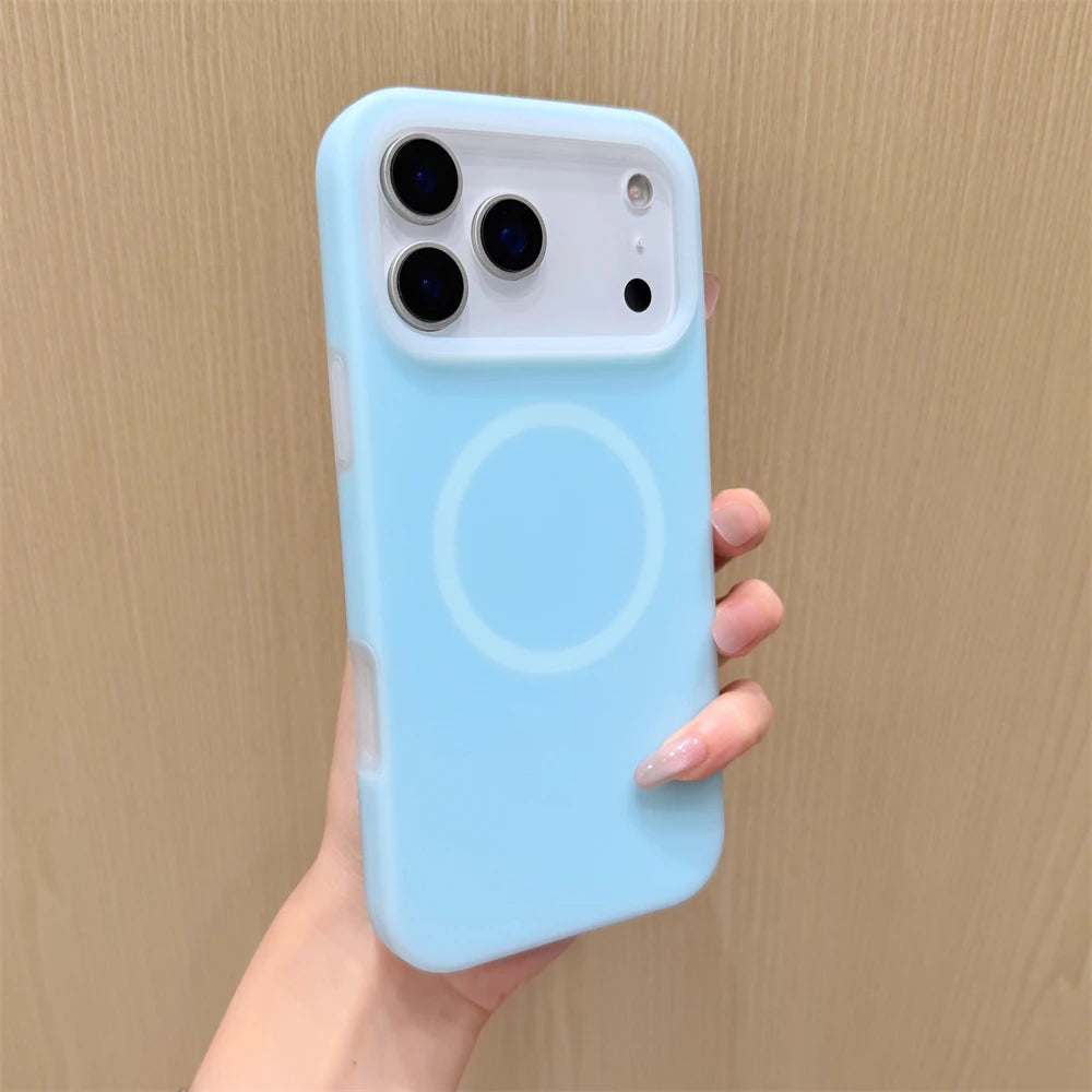 Jelly Candy Soft Silicone Magnetic Case for iPhone 11–17 Series | MagSafe Compatible Half-Wrapped Cover