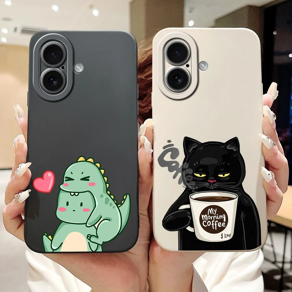 iPhone 17 Series Cartoon Silicone Case | Shockproof, Anti-Fingerprint & Lightweight Pouch Cover