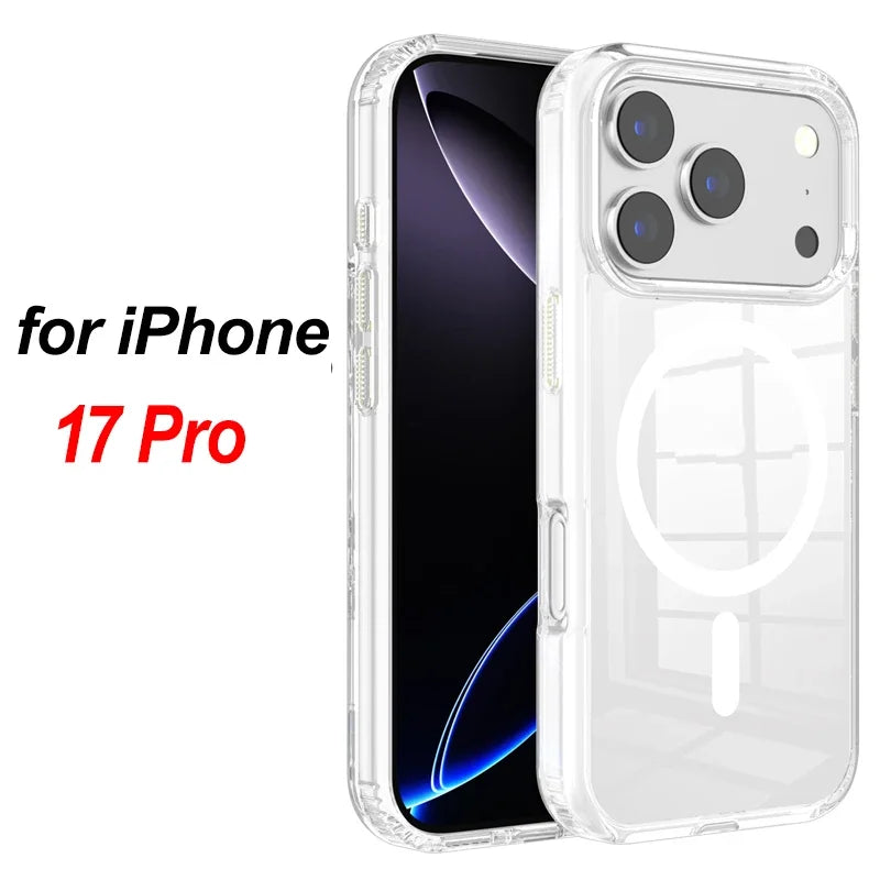 BAPPSUS Magnetic Transparent Phone Case for iPhone 17 Pro / Pro Max / Air | MagSafe Compatible Clear Acrylic Cover