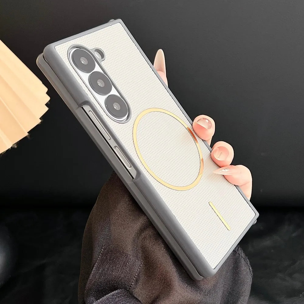 Samsung Galaxy Z Fold 7 Case | Luxury PU Matte Full-Coverage Magnetic Wireless Charging Protective Cover