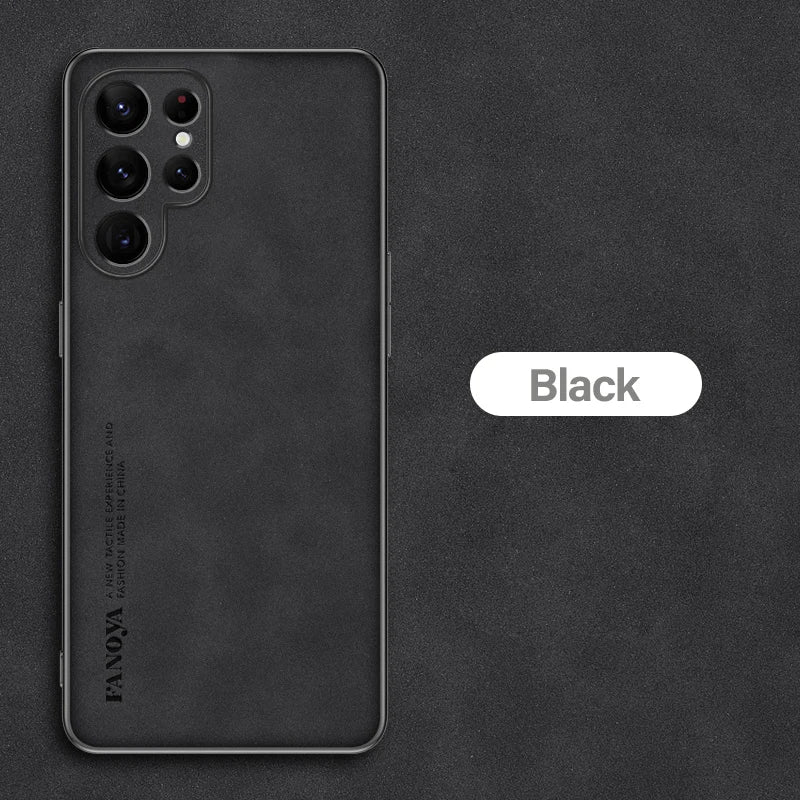 Samsung Galaxy S25/S24/S23 Ultra Plus Case | Luxury Sheepskin Leather Half-Wrapped Case