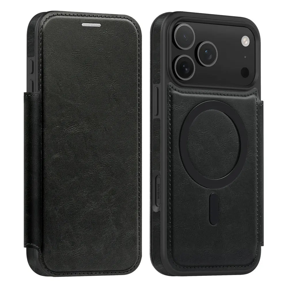 Magnetic Flip Wallet iPhone Case | RFID Blocking, Shockproof & Card Holder