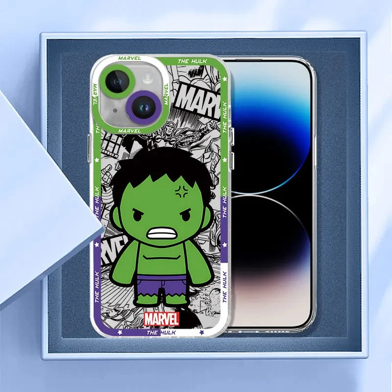 Full-Coverage Transparent Cartoon & Geometric iPhone Case | Waterproof & Anti-Scratch