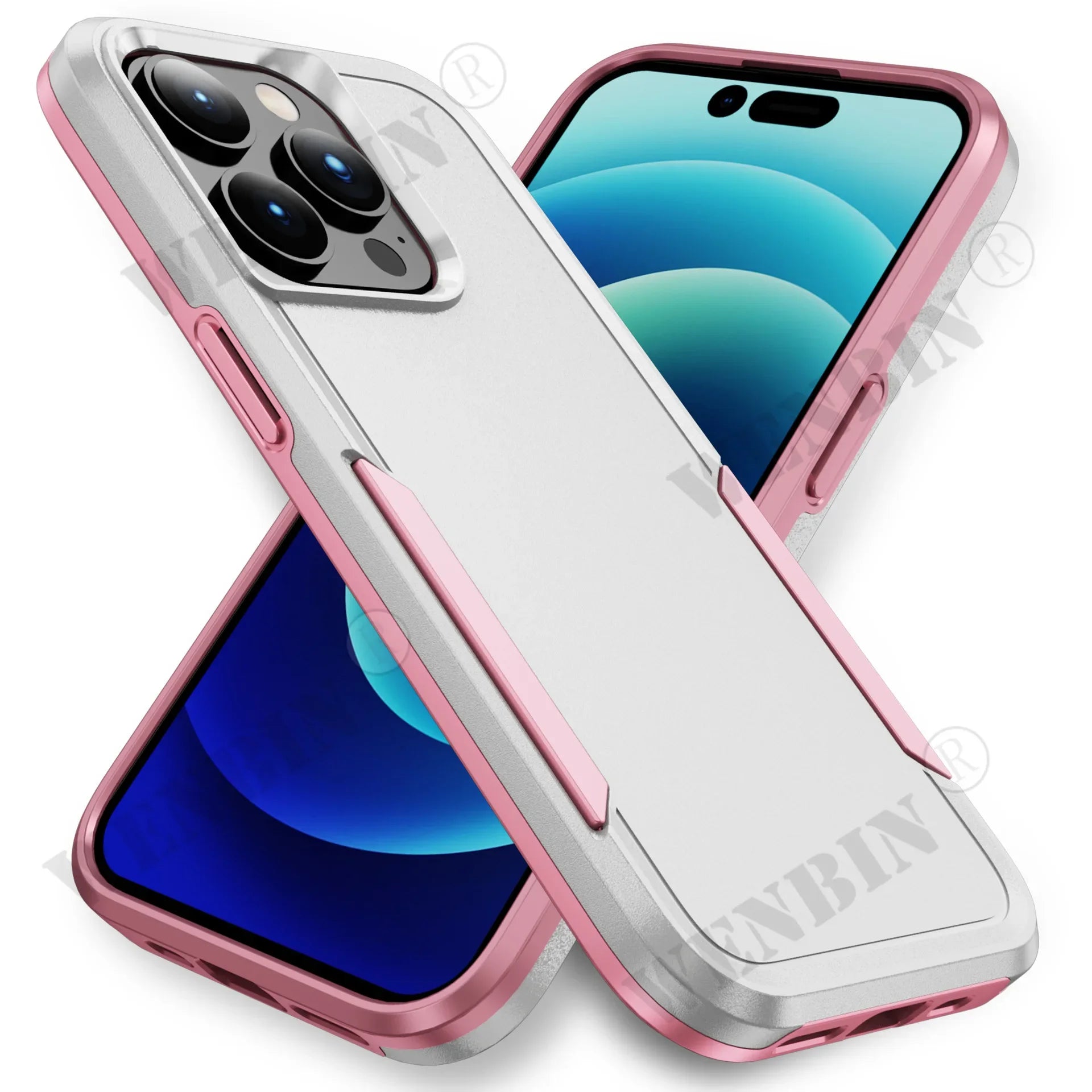 Dual-Layer Plain Plastic Phone Case | Anti-Fingerprint & Dustproof Half-Wrapped Cover for iPhone