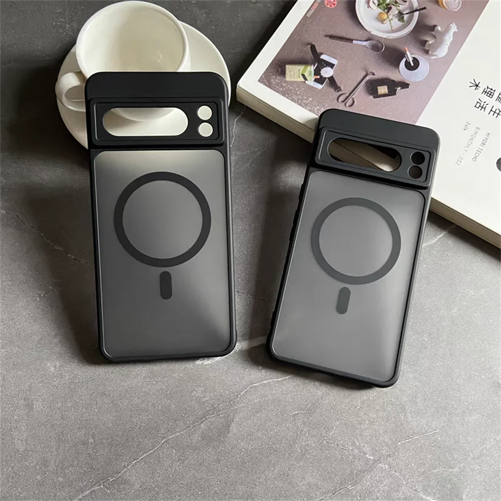 Google Pixel 6 / 6A / 6 Pro / 7 / 7A / 8 / 8A / 8 Pro / 9 / 9A / 9 Pro / 9 Pro XL Case | Matte Translucent Magnetic Wireless Charging Shockproof Half-Wrapped Cover