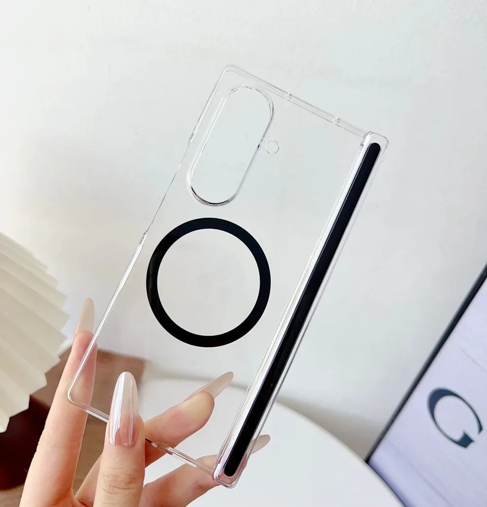 Samsung Galaxy Z Fold 7 Case | Hard Transparent Magnetic Full-Coverage Protective Back Cover