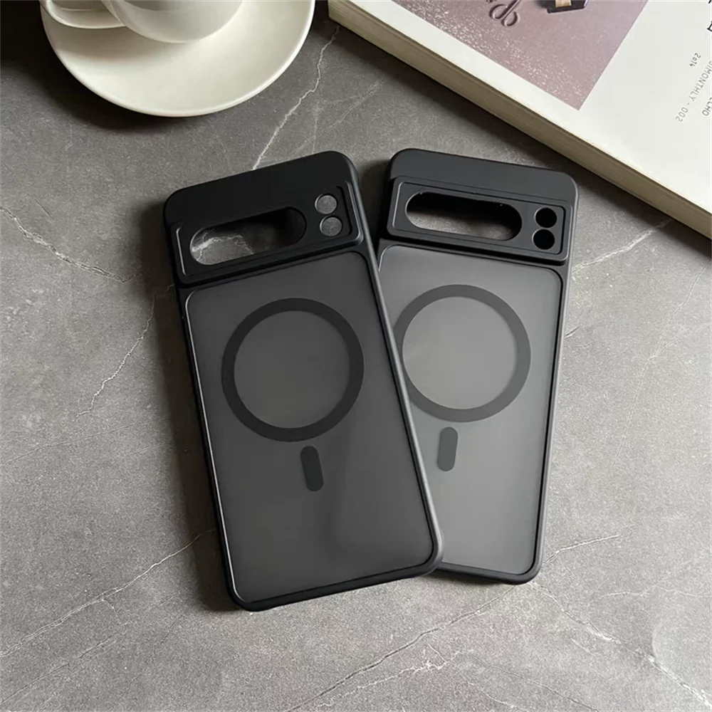 Google Pixel 6 / 6A / 6 Pro / 7 / 7A / 8 / 8A / 8 Pro / 9 / 9A / 9 Pro / 9 Pro XL Case | Matte Translucent Magnetic Wireless Charging Shockproof Half-Wrapped Cover