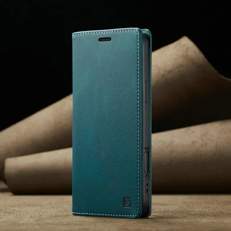 Retro PU Leather Wallet Phone Case | Magnetic Flip, Card & Cash Slot, Shockproof for iPhone