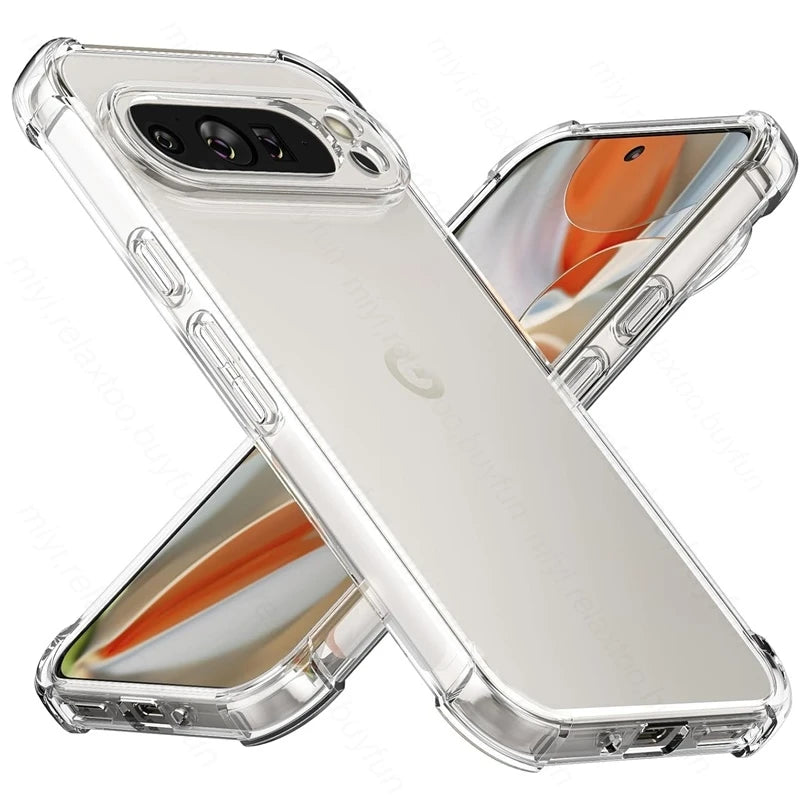 Google Pixel 9 / 9 Pro / 9 Pro XL / 9A / 10 / 10 Pro / 10 Pro XL Case | Clear Slim Soft TPU Half-Wrapped Protective Cover