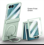 Luxury Full-Coverage Hard Case with Magnetic Ring Stand for Samsung Galaxy Z Flip 7 | Magsafe Compatible