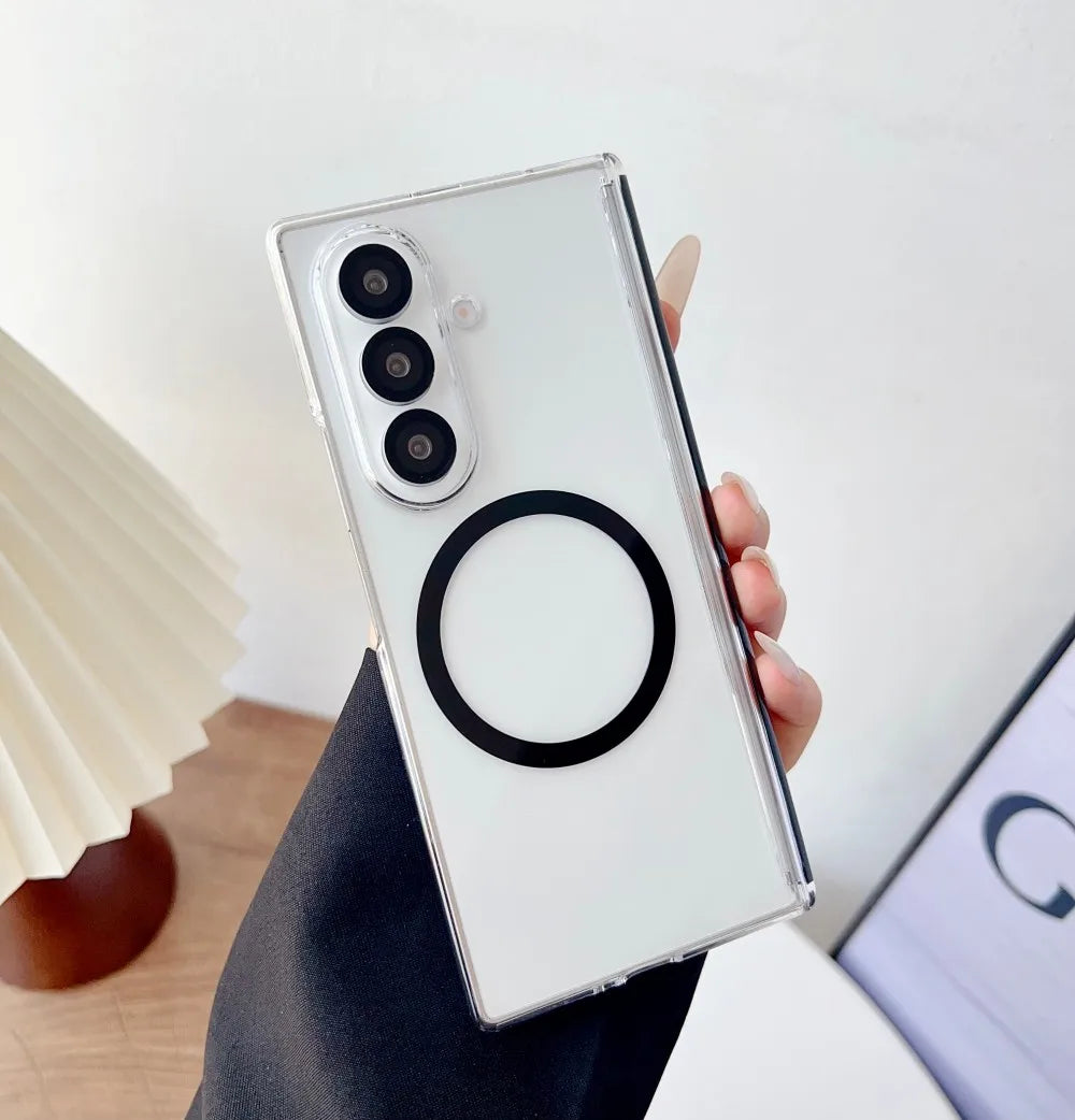 Samsung Galaxy Z Fold 7 Case | Hard Transparent Magnetic Full-Coverage Protective Back Cover