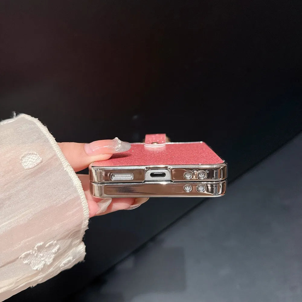 Samsung Galaxy Z Flip 7 / Z Flip 7 FE Case | Shimmering Glitter Full-Coverage Protective Ring Back Cover