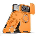 Magnetic Metal & PC+TPU Shockproof Phone Case with Hidden Stand | Anti-Fingerprint & Drop Protection