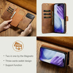 Retro Luxury Magnetic Flip Wallet iPhone Case | Card Slot, Kickstand & Shockproof